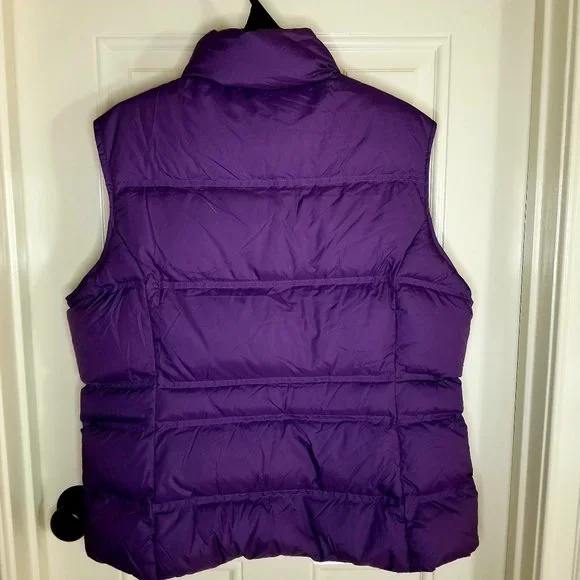 Lands’ End Women’s Goose Down Puffer Vest Purple Sz LARGE 14-16 - Picture 4 of 13
